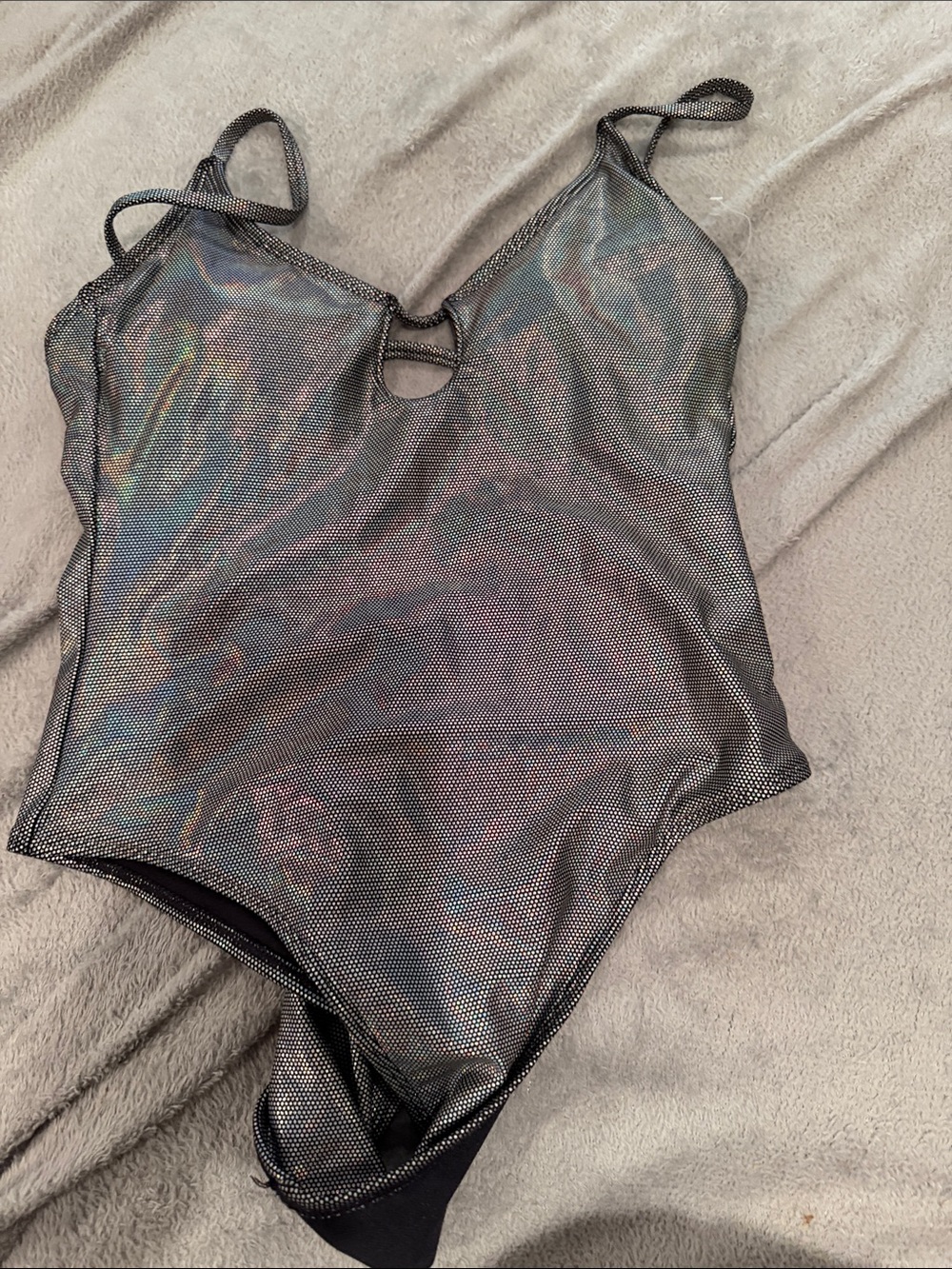 No Boundaries Black Holographic One-Piece Bodysuit